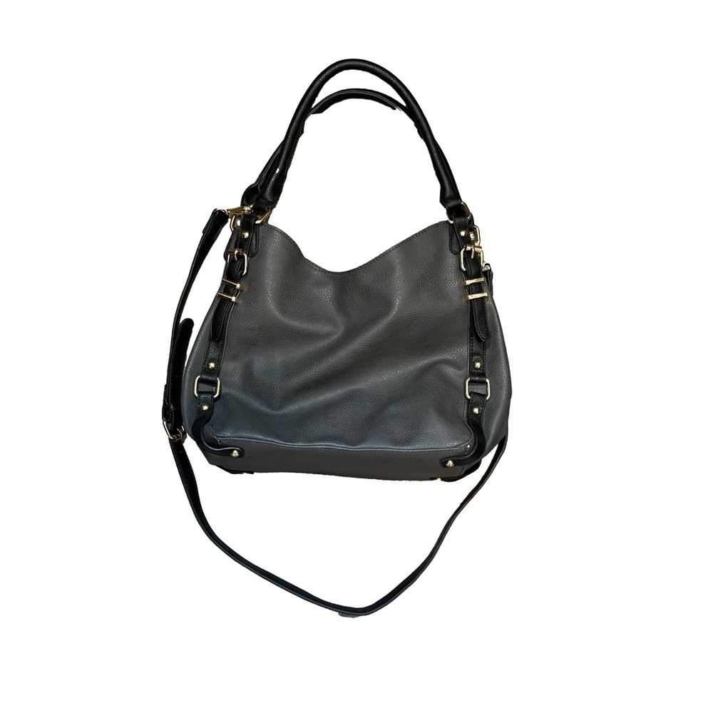 BELLA MILANO big minimalist black gray monochromatic purse old money classy soft